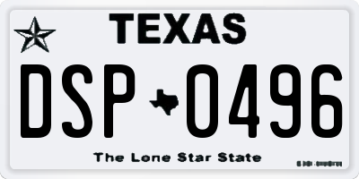 TX license plate DSP0496