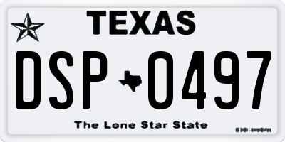 TX license plate DSP0497