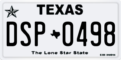 TX license plate DSP0498