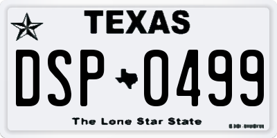 TX license plate DSP0499