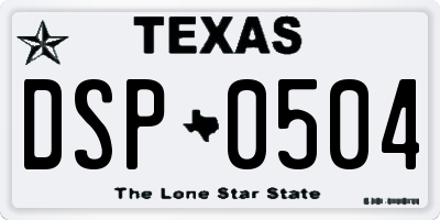 TX license plate DSP0504
