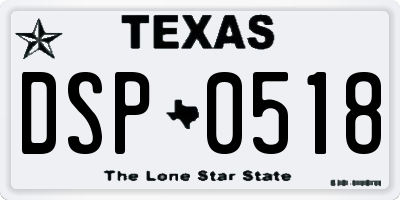 TX license plate DSP0518