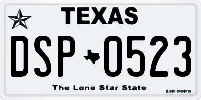TX license plate DSP0523
