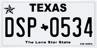 TX license plate DSP0534