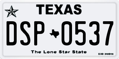 TX license plate DSP0537