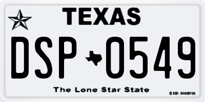 TX license plate DSP0549