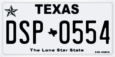 TX license plate DSP0554