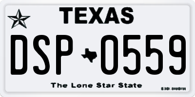 TX license plate DSP0559