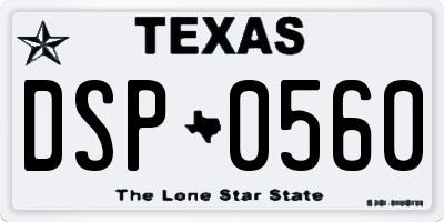 TX license plate DSP0560