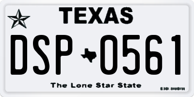 TX license plate DSP0561