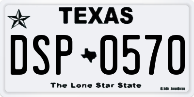 TX license plate DSP0570