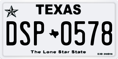 TX license plate DSP0578