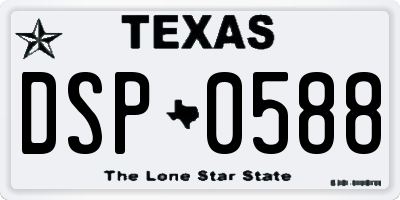 TX license plate DSP0588