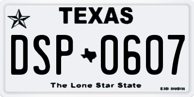 TX license plate DSP0607