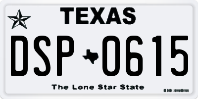 TX license plate DSP0615