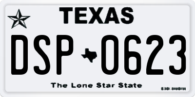 TX license plate DSP0623