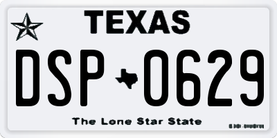 TX license plate DSP0629