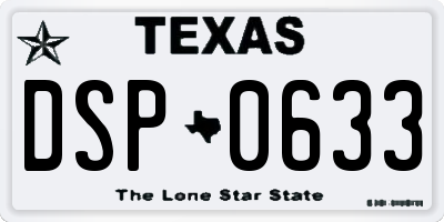TX license plate DSP0633
