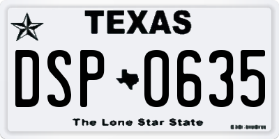 TX license plate DSP0635