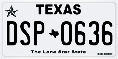 TX license plate DSP0636