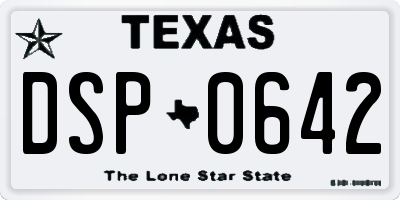TX license plate DSP0642