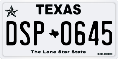 TX license plate DSP0645