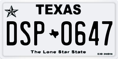 TX license plate DSP0647