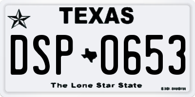 TX license plate DSP0653