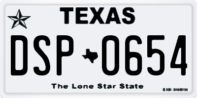 TX license plate DSP0654