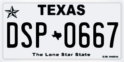 TX license plate DSP0667