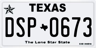 TX license plate DSP0673