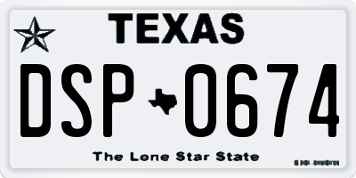TX license plate DSP0674
