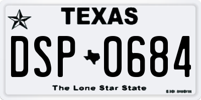 TX license plate DSP0684