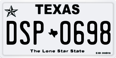 TX license plate DSP0698