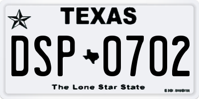 TX license plate DSP0702