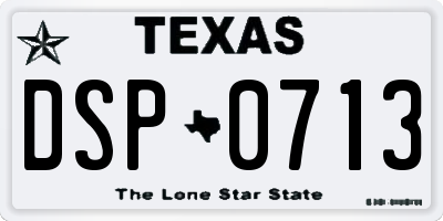 TX license plate DSP0713