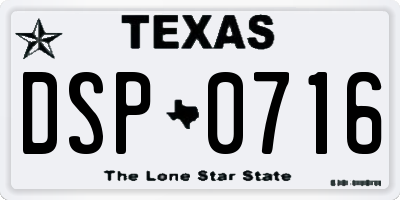 TX license plate DSP0716