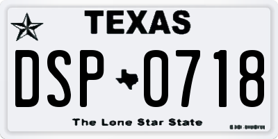 TX license plate DSP0718
