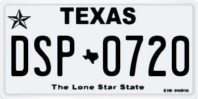 TX license plate DSP0720