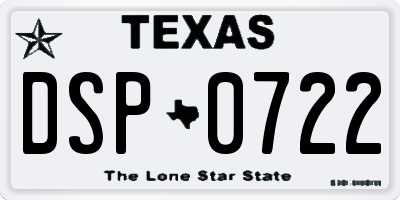 TX license plate DSP0722