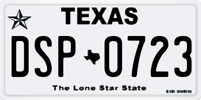 TX license plate DSP0723