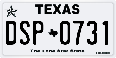 TX license plate DSP0731