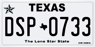TX license plate DSP0733