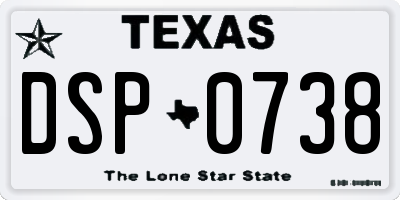 TX license plate DSP0738