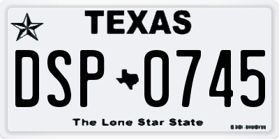 TX license plate DSP0745