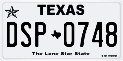 TX license plate DSP0748