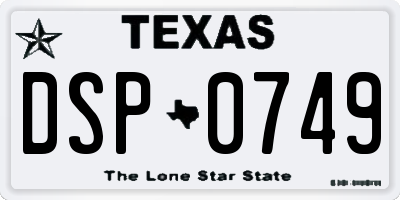 TX license plate DSP0749