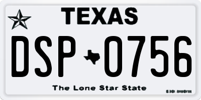 TX license plate DSP0756