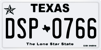 TX license plate DSP0766