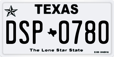 TX license plate DSP0780